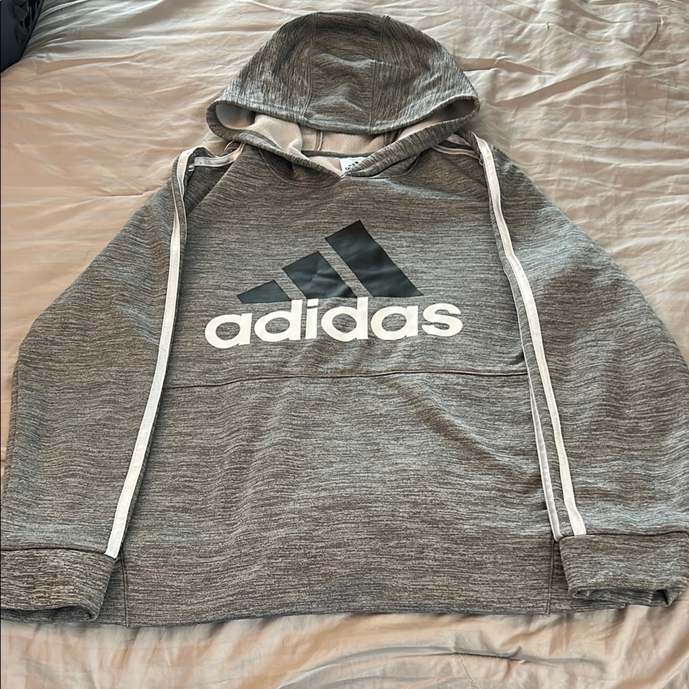 Adidas Boys Gray Hoodie Sweatshirt